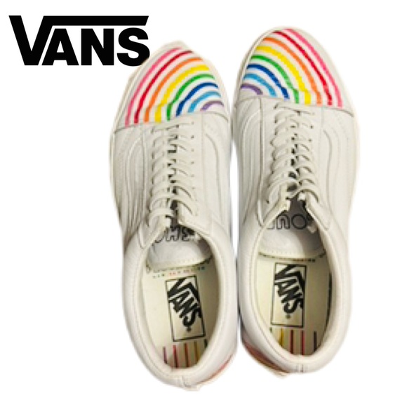 Vans x Flour Shop Old Skool Rainbow Leather Sneakers (Unisex M 8.5/W 10) - Picture 6 of 8